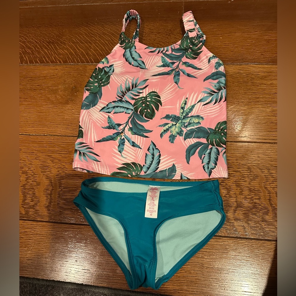 Tropical Pink and Teal Kids Swim Set